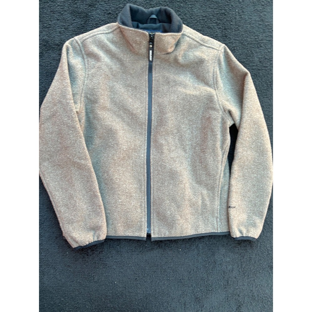 Vintage woolrich Womens Small Full Zip Fleece Jacket Heather Tan Brown